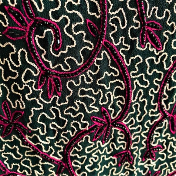 Vintage maxi embroidery and beads fitted dress - Picture 5 of 16